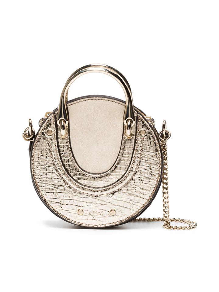 Chloé Gold Pixie Nano Mini Leather Bag - Metallic