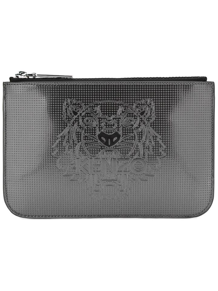 Kenzo - Logo Embossed Clutch Bag - Women - Pvc - One Size, Black, Pvc