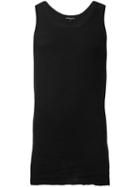 Ann Demeulemeester Plain Tank Top, Men's, Size: Small, Black, Cotton