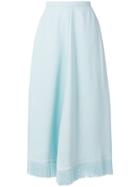 Nina Ricci Fringed Hem Flared Skirt - Blue