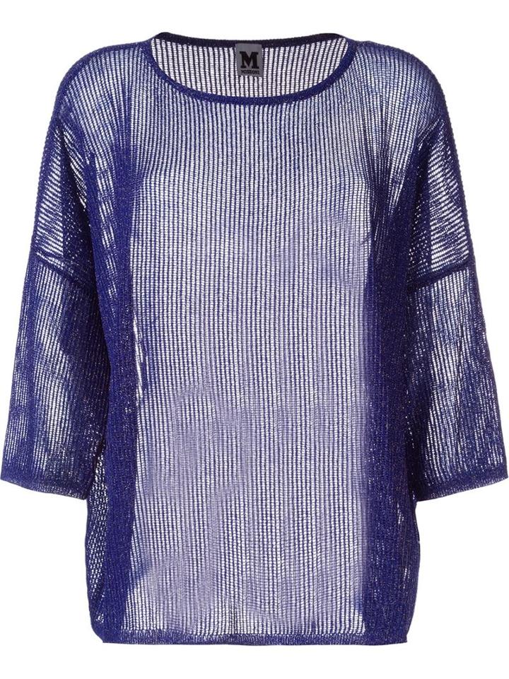 M Missoni Open Knit Sweater, Women's, Size: 38, Pink/purple, Polyamide/metallic Fibre