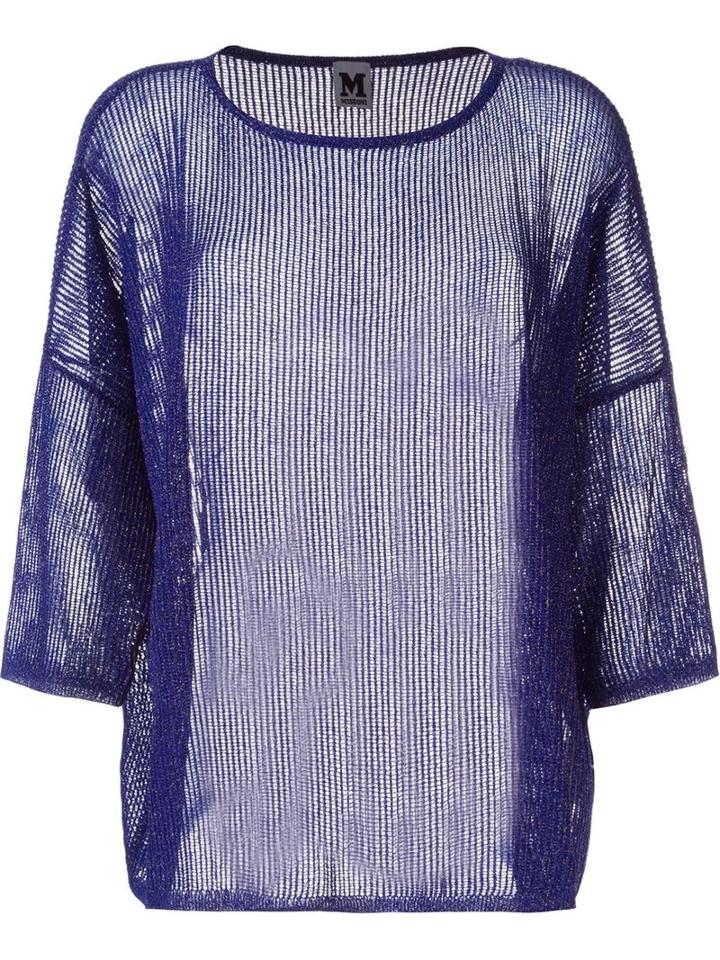 M Missoni Open Knit Sweater, Women's, Size: 38, Pink/purple, Polyamide/metallic Fibre