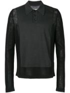 Maison Margiela Long-sleeve Polo Top - Black