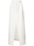 Sea Slit Front Maxi Skirt, Women's, Size: 2, White, Cotton