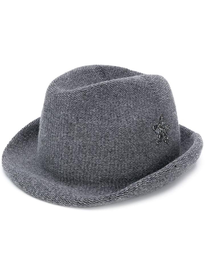 Lorena Antoniazzi Beaded Star Hat - Grey