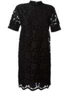 No21 Floral Lace Dress, Women's, Size: 40, Black, Polyester