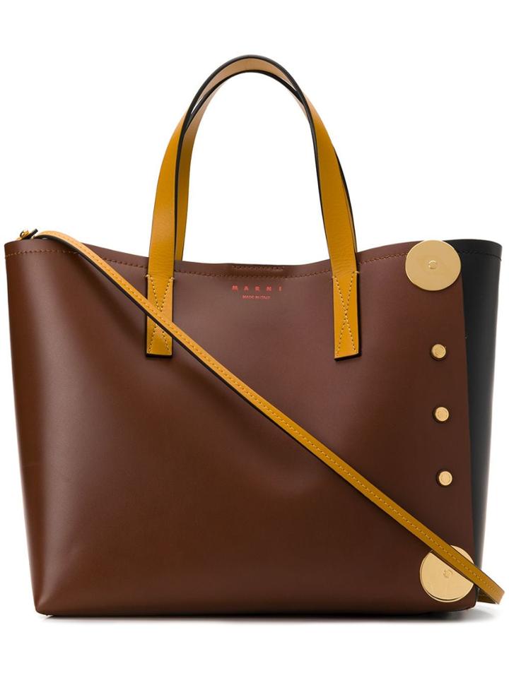 Marni Large Shopping Tote - Brown