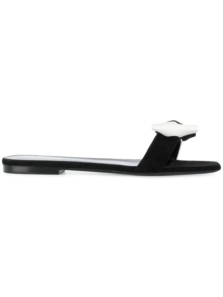 Saint Laurent Monochrome Bow Sandals - Black
