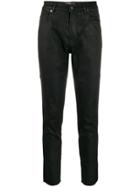 Pt05 Frayed Hem Slim-fit Jeans - Black