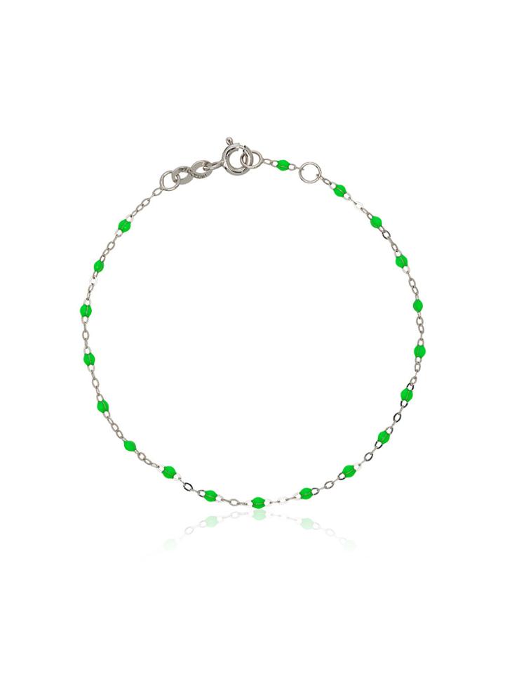 Gigi Clozeau 18k White Gold Green Beaded Bracelet