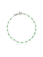 Gigi Clozeau 18k White Gold Green Beaded Bracelet