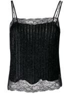 Semicouture Beaded Cami Top - Black