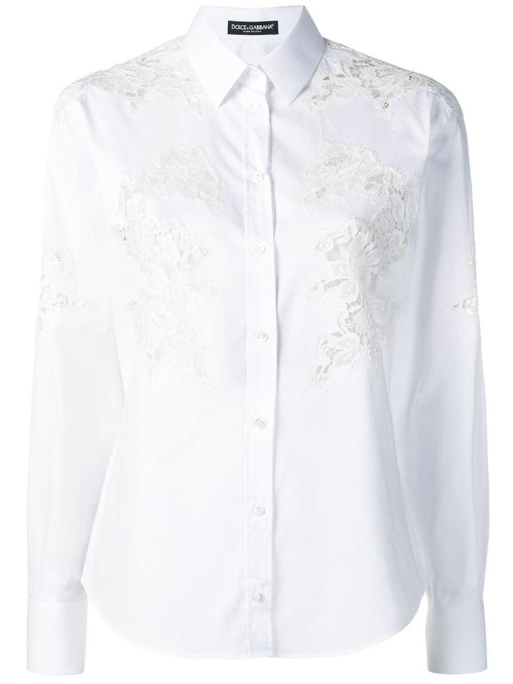 Dolce & Gabbana Lace Inserts Shirt - White