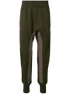 Haider Ackermann Contrast Panel Drop-crotch Trousers - Green