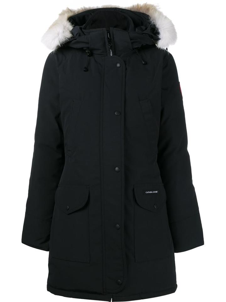 Canada Goose Zipped Hooded Jacket, Women's, Size: Medium, Blue, Cotton/feather Down/nylon/coyote Fur