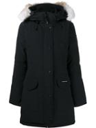 Canada Goose Zipped Hooded Jacket, Women's, Size: Medium, Blue, Cotton/feather Down/nylon/coyote Fur