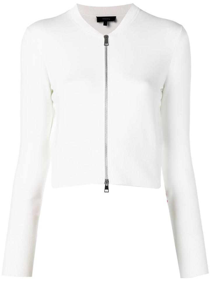 Theory Zip Cardigan - White