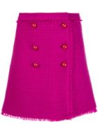 Blumarine Button Detail Knitted Skirt - Pink & Purple