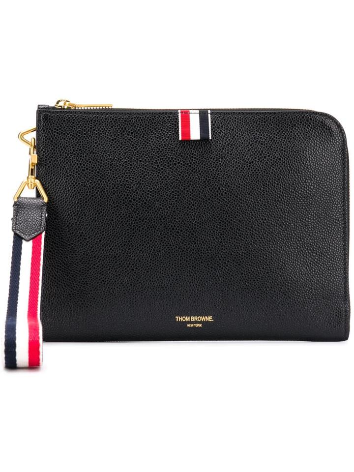 Thom Browne Rwb Strap Small Gusset Folio - Black