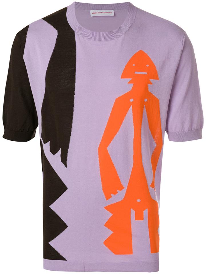 Walter Van Beirendonck Intarsia-knit Jumper - Pink & Purple