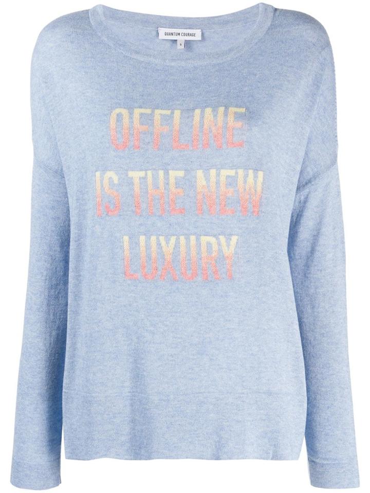Quantum Courage Intarsia Slogan Sweater - Blue