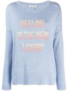 Quantum Courage Intarsia Slogan Sweater - Blue