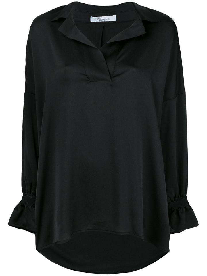 Blumarine Oversized Flute Sleeve Shirt - Black