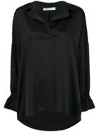 Blumarine Oversized Flute Sleeve Shirt - Black