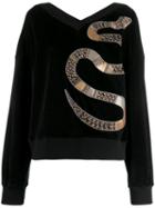 Just Cavalli Embellished Velvet Jumper - Black