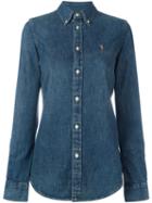 Polo Ralph Lauren Slim Fit Denim Shirt, Women's, Size: Medium, Blue, Cotton
