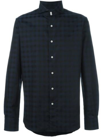 Gabriele Pasini Slim-fit Checked Shirt, Men's, Size: 42, Black, Cotton