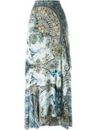 Etro Floral Print Maxi Skirt, Women's, Size: 42, Green, Silk
