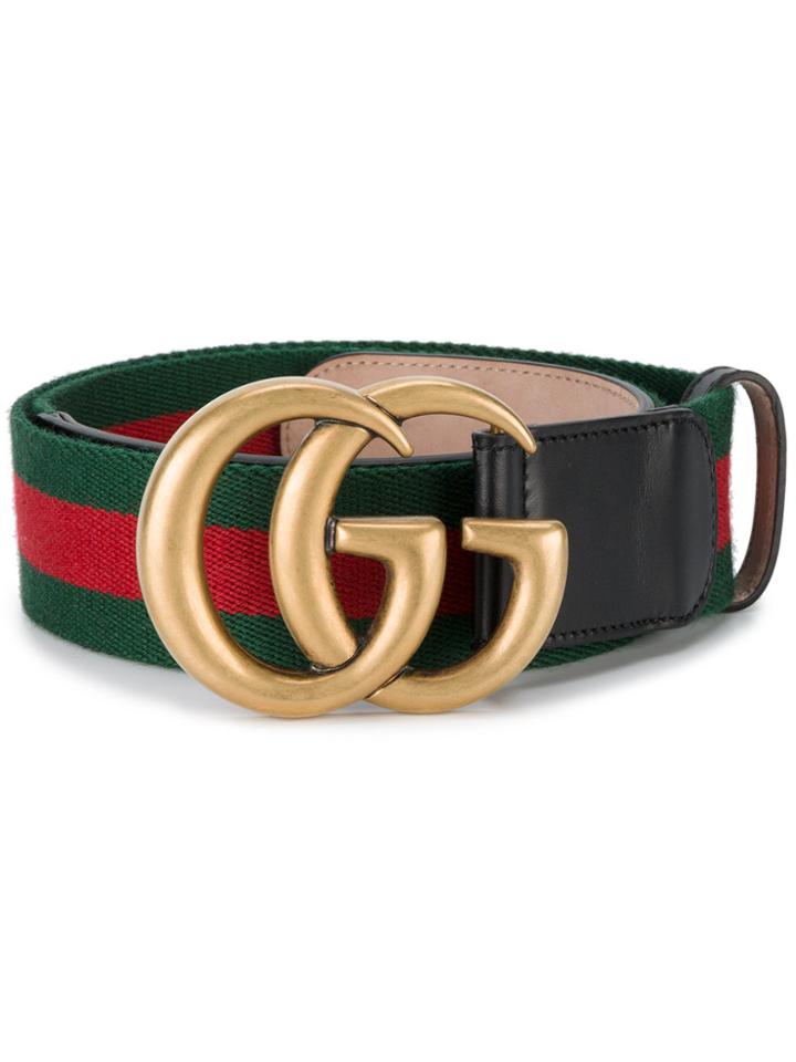 Gucci Web Double G Buckle Belt - Multicolour