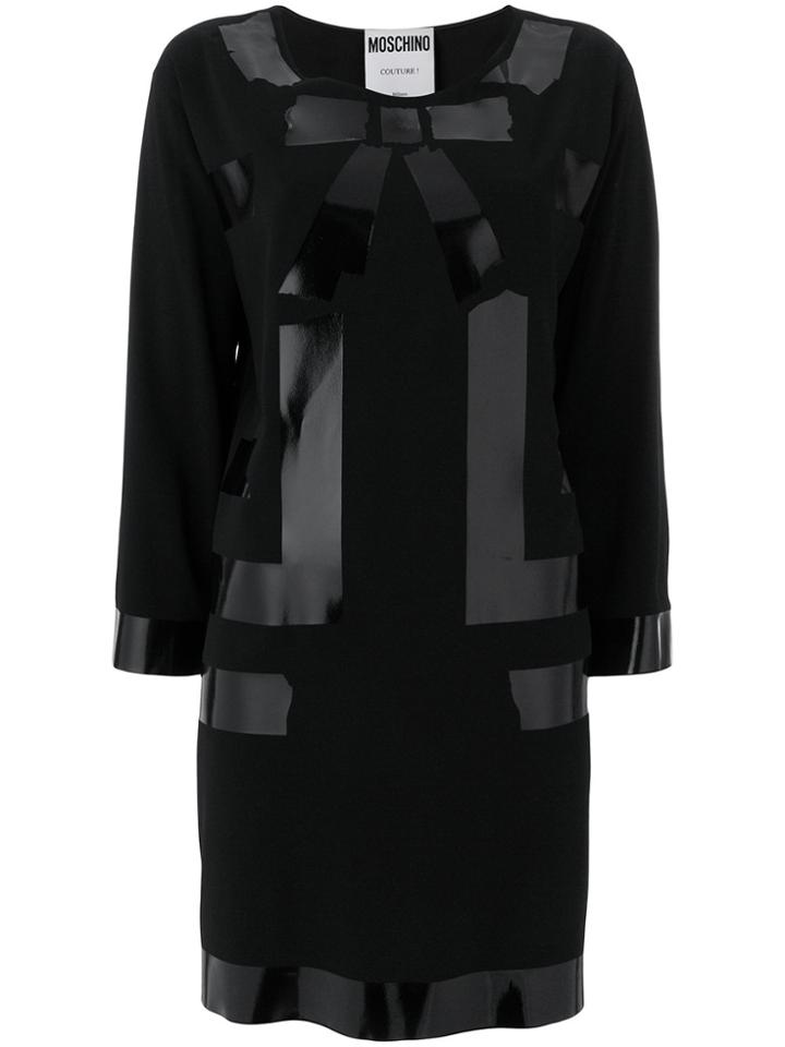 Moschino Shiny Bow Shift Dress - Black