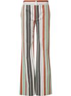 Chloé Striped Flared Trousers, Women's, Size: 34, Cotton/polyester/acrylic