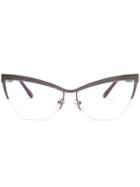 Prism 'berlin' Stainless Steel Cat-eye Framed Glasses, Grey, Triacetate/steel