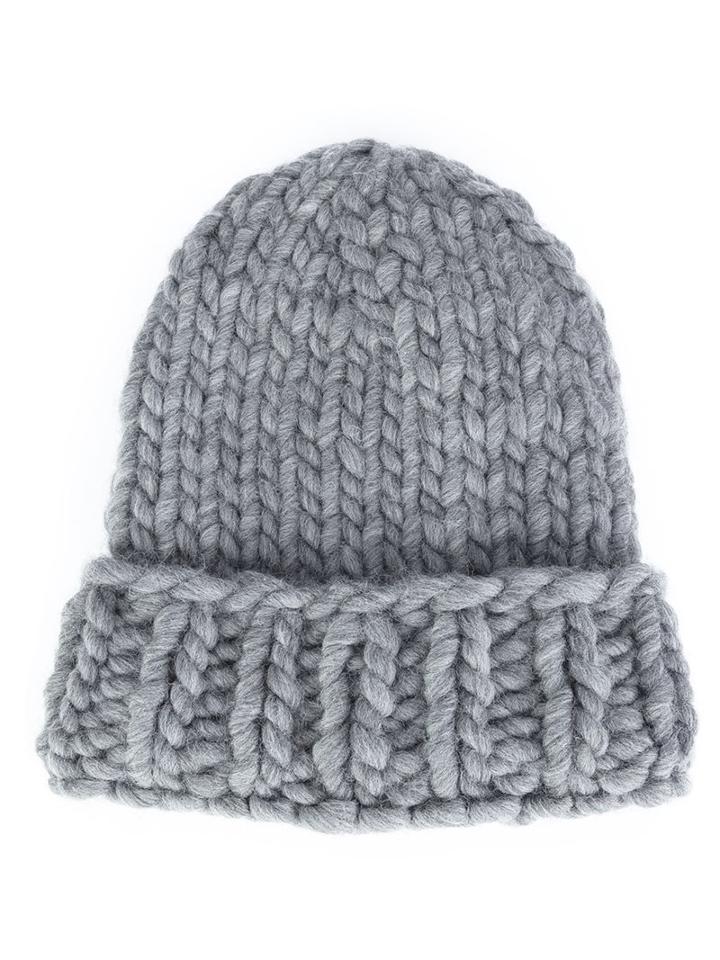 Christopher Raeburn Hand-knit Hat, Men's, Grey, Wool