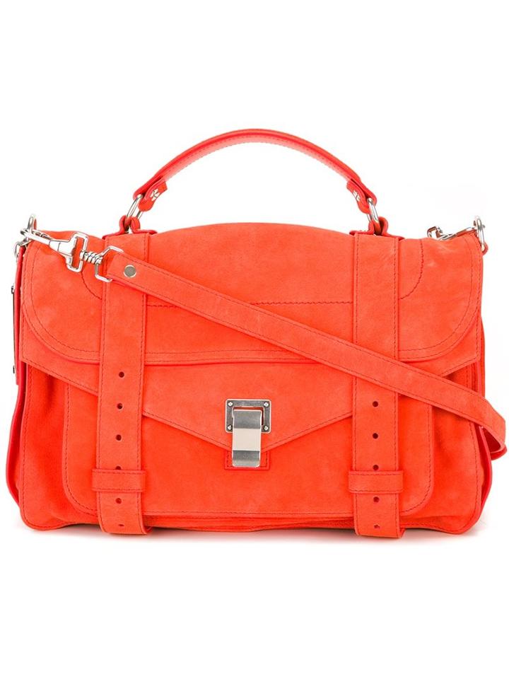 Proenza Schouler Medium 'ps1' Satchel, Women's, Yellow/orange, Calf Suede