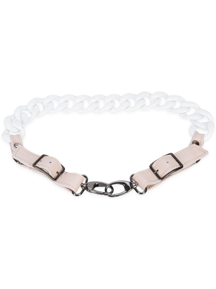 Barbara Bologna Chain And Buckle Belt - White