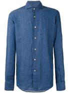 Lardini - Classic Shirt - Men - Linen/flax - 40, Blue, Linen/flax