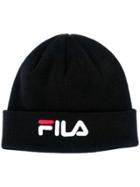 Fila Logo-embroidered Rib-knit Beanie - Black