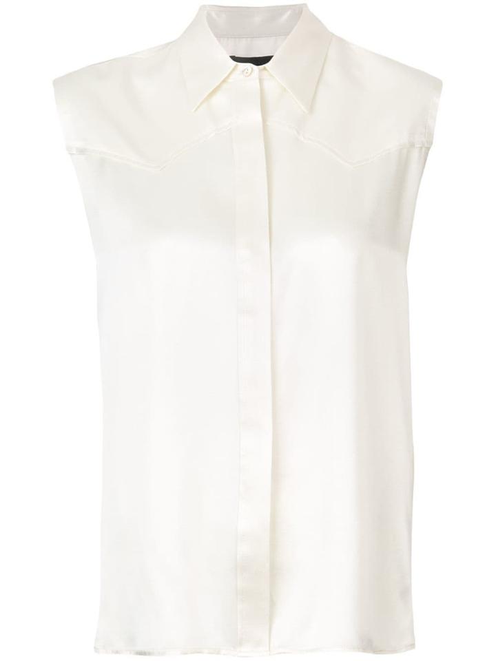 Nili Lotan Sleeveless Satin Shirt - White