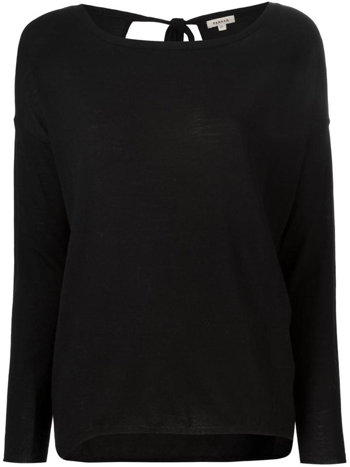 P.a.r.o.s.h. Back Tie Fine Knit Sweater