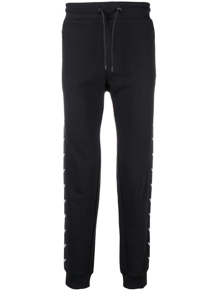 Emporio Armani Side-logo Track Trousers - Black