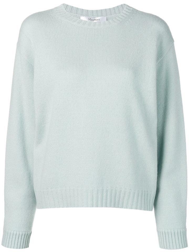 Max Mara Ribbed Crew Neck Jumper - Blue