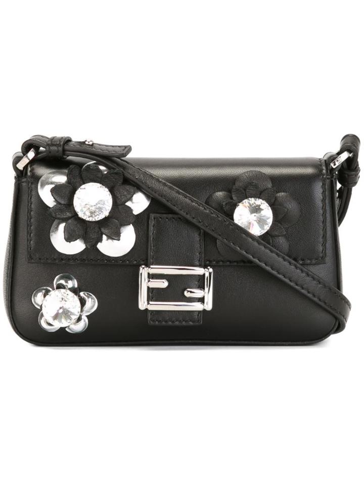 Fendi Micro 'fashion Show Baguette' Crossbody Bag, Women's, Black