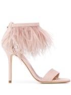 Twin-set Feather Trim Stiletto Sandals - Pink