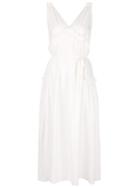 Isa Arfen Flared V-neck Dress - White