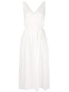 Isa Arfen Flared V-neck Dress - White