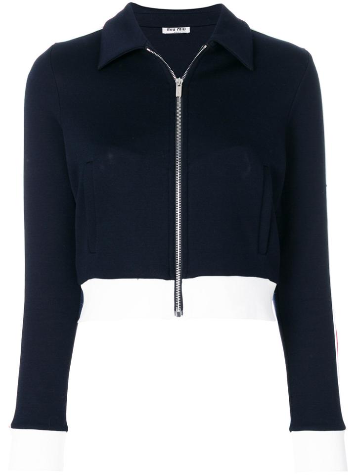 Miu Miu Cropped Sporty Jacket - Blue